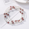 Real 925 Sterling Silver Chain & Link Bracelet with Natural Strawberry Quartz for Women Gifts Jewelry