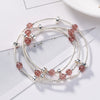 Real 925 Sterling Silver Chain & Link Bracelet with Natural Strawberry Quartz for Women Gifts Jewelry