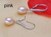 Real 925 Sterling Silver Pearl Earring Jewelry,Wedding Girl Birthd Best Gift White Pink Drop Natural Pearl Earrings