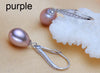 Real 925 Sterling Silver Pearl Earring Jewelry,Wedding Girl Birthd Best Gift White Pink Drop Natural Pearl Earrings