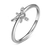 Real 925 Sterling Silver Handmade Fine Jewelry Zirconia Beautiful Dragonfly Design Rings For Women