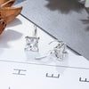 Real 925 Sterling Silver Hoop Earrings AAA Zircon Square Earrings for Women European Authentic Original Fine Jewelry Gift