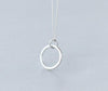 Real. 925 Sterling Silver Jewelry Circle Round /Triangle / Square Necklace /Pendants Geometric jewelry box chain 18inch GTLX727