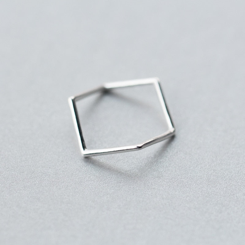 Real. 925 Sterling Silver JewelryGeometric Waterwave Ring Openable Adjustable charms size 4.75-size6.75 GTLJ1194