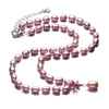 Real 925 Sterling Silver Necklace,White Natural Pearl Women Jewelry Necklace,Red Flower Zircon Beads Jewelry Necklace