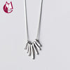 Real 925 Sterling Silver Necklace Women Gothic Simple Geometric Tassel Necklace Pendant Long Box Chain Fashion Jewelry D3598