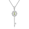 Real 925 Sterling Silver Pendant With Chain 6 Kinds Natural Gemstone Black Sapphire Key Pendant Necklaces For Women Fine Jewelry