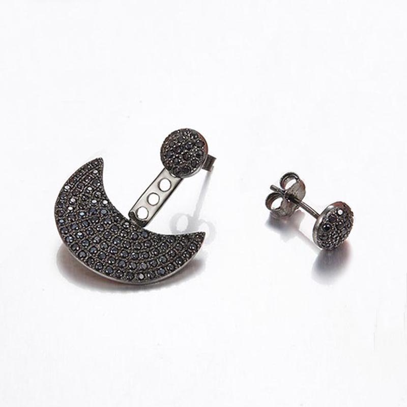 Real 925 Sterling Silver Stud Earrings Fine Jewelry For Women High Quality Fashion Moon Earrings Silver 925 Drop Shipping