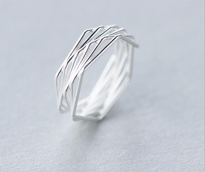 Real. 925 Sterling Silver Twisted Knot Ring adjustable sterling-silver Ring jewelry GTLJ1060