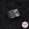 Real 925 Sterling Silver Viking Raven Rune Ring Adjustable with Viking box