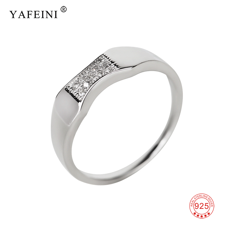 Real 925 Sterling Silver Wedding Party Ring For Women Man Couple Rings Fine Jewelry
