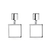 Real 925 pure silver plated Double Square Geometry Stud Earrings for Women Girls Fashion de Prata jewelry brincos brinco