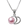 Real 925 solid silver necklace with Natural pearls pendant fashion heart design charms pendant for women fine jewelry gift