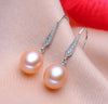 Real 925 sterling silver Earrings Natural Pearl Earrings Teardrop Pearl jewelry For Women christmas earrings gift