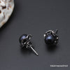 Real 925 sterling silver black pearl earring for wedding,natural pearl classic earring,girlfriend birthd gift