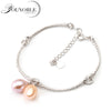Real 925 sterling silver bracelet women,adjustable natural pearl bracelet annivesary best gift