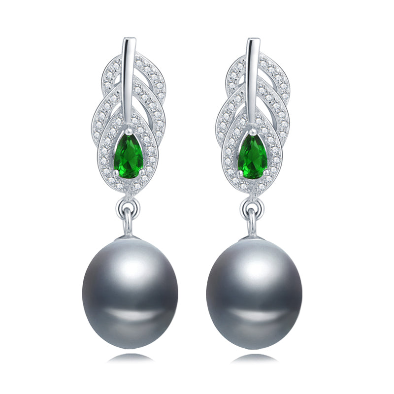 Real 925 sterling silver natural black/white/grey pearl earrings women,girl birthd return gift pearl earring