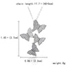 Real 925 sterling silver long zircon butterfly necklaces pendant fashion silver-jewelry statement necklace for Women