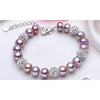 Real Beautiful pearl bracelet women,wedding cultured white pearl bracelet 925 silver jewlery girl birthd gift box