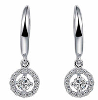 Real Charles Colvard Moissanite Drop Earrings For Women VVS DEF 0.3CT Solid 14K White Gold Fine Jewelry Natural Diamond Accents