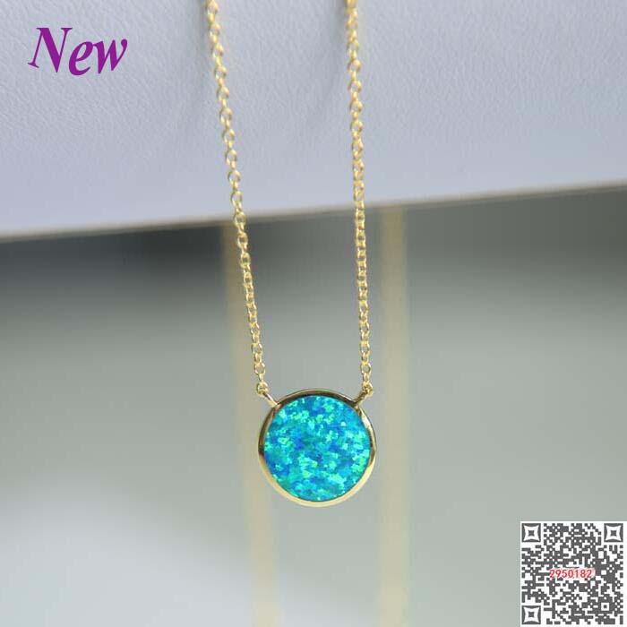 Real Elegant Blue Fire Opal Sterling silver 925 Stamped Necklace Fine Jewelry New Trendy Chain Necklaces for girl evening party