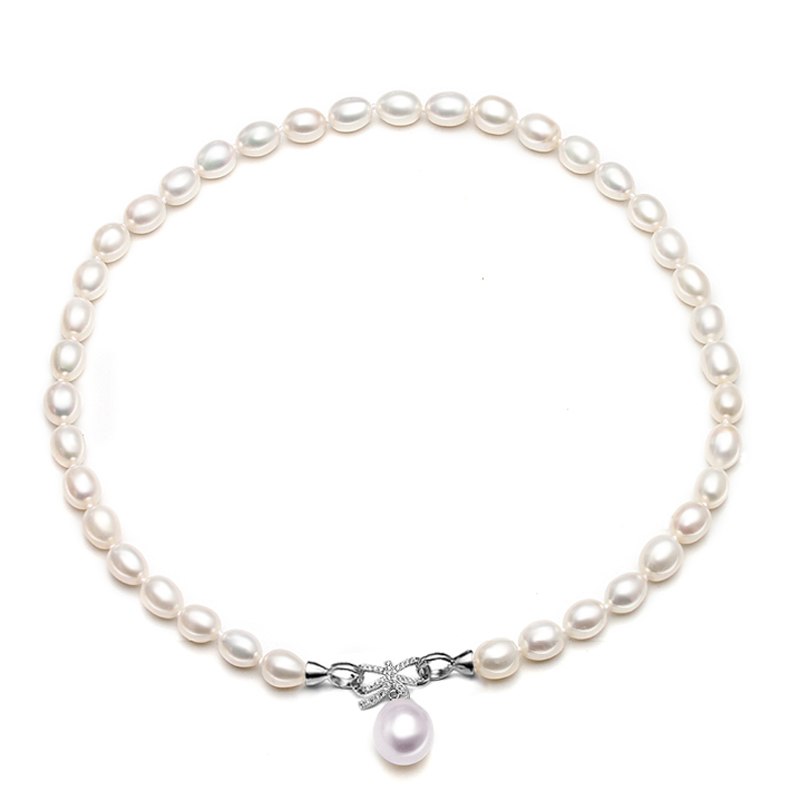 Real pearl necklace for women,multi white color bridal white natural pearl necklaces wife anniversary