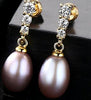 Real Natural Drop Dangle Pearl Earrings 925 Sterling Silver 18k Gold Fashion Jewelry for Women Engagement Wedding