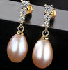 Real Natural Drop Dangle Pearl Earrings 925 Sterling Silver 18k Gold Fashion Jewelry for Women Engagement Wedding