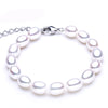 Real Natural Pearl Bracelet 925 sterling silver Clasp,Wedding Cultured Pearl Bracelet Beads daughter gift