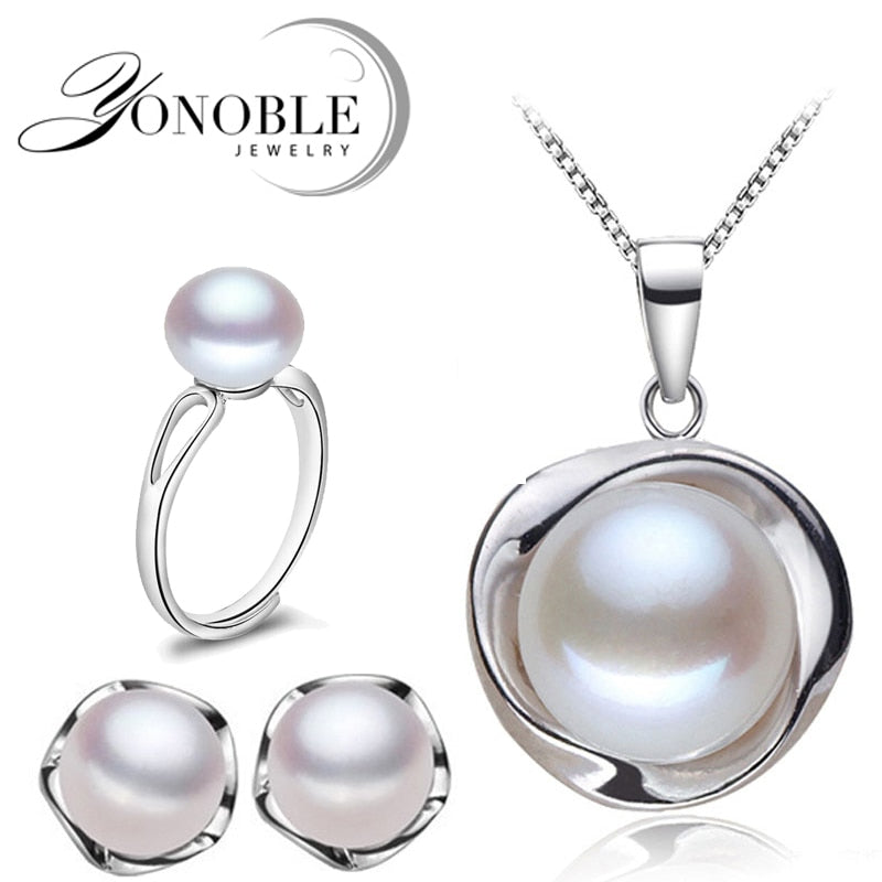 Real Natural Pearl Jewelry vintage bridal jewelry sets women,925 silver earring sets fine jewelry mom birthd gifts