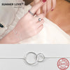 Real Pure 925 Silver Bracelet for Women Double Charms Original Sterling Silver Handcuff Friends Bracelets Fine Jewelry