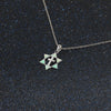Real Pure 925 Sterling Silver Hexagram & Cross Pendant Necklace White Fire Opal Stone Fine Jewelry Accessories (Lam Hub Fong)