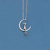 Real Pure 925 Sterling Silver Moon Animals Necklaces Pendant Long Kitty Necklace For Women Hot Fashion sterling-silver-jewelry