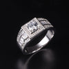 Real Solid 100% 925 Sterling silver Rings Wedding Jewelry for Men Luxury Round cut 1.2ct Simulated Diamond Ring US Size 8-13