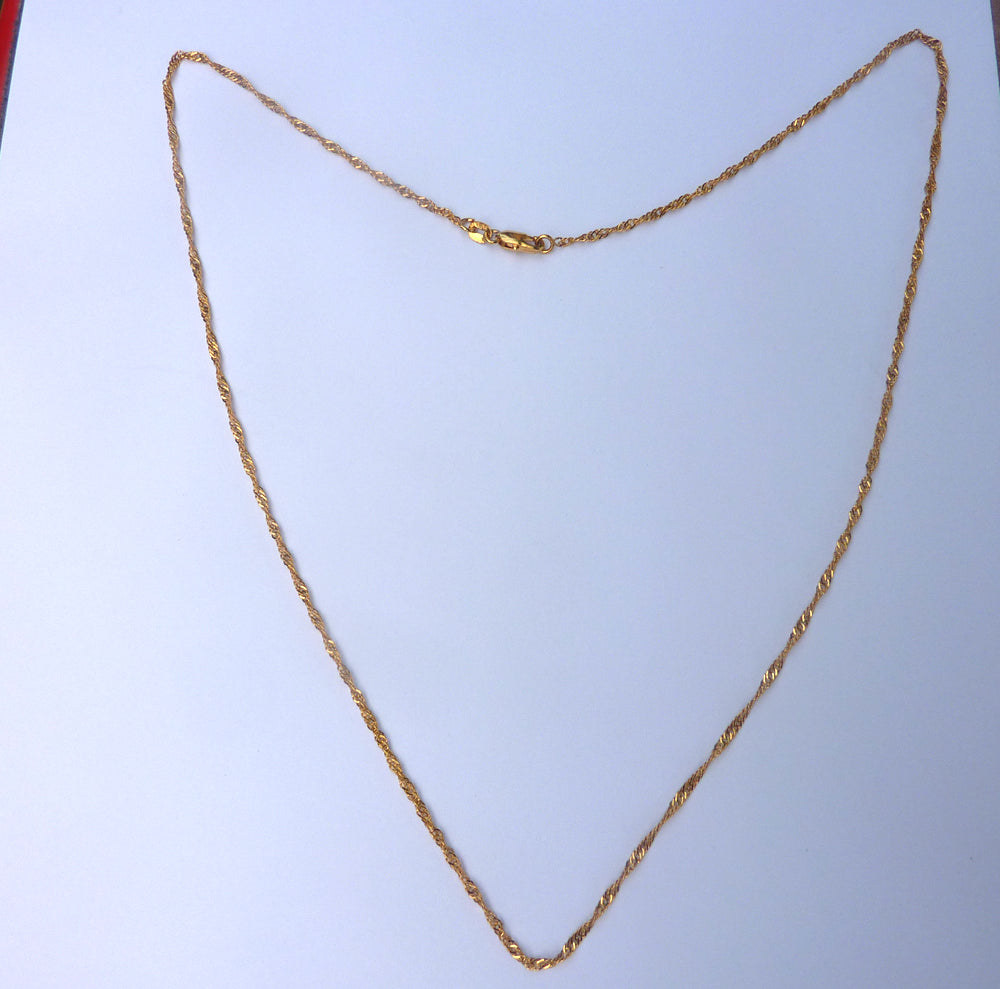 Real Yellow Solid Gold GF Thin Carded Cable Cable Link Italian Chain Fine Jewelry Necklace Accessory pendeloque