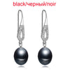 Real black pearl earrings for women,trendy girl best gift pearl earrings 925 sterling silver jewelry