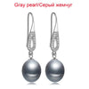 Real black pearl earrings for women,trendy girl best gift pearl earrings 925 sterling silver jewelry