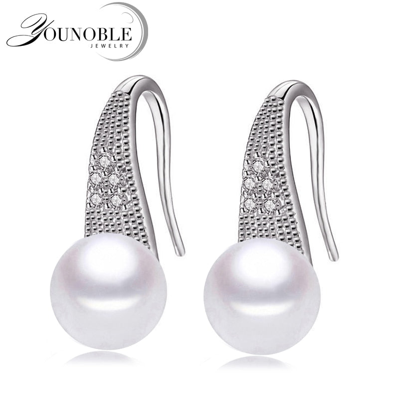 Real exquisite natural freshwater pearl earrings for women,beautiful bridal party girl gift 925 silver pearl earring