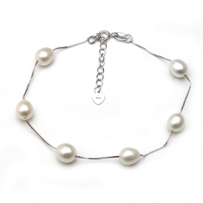 Real pearl bracelet silver for women,wedding fashion different colors natural pearl charm bracelet jewelry