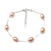 Real pearl bracelet silver for women,wedding fashion different colors natural pearl charm bracelet jewelry