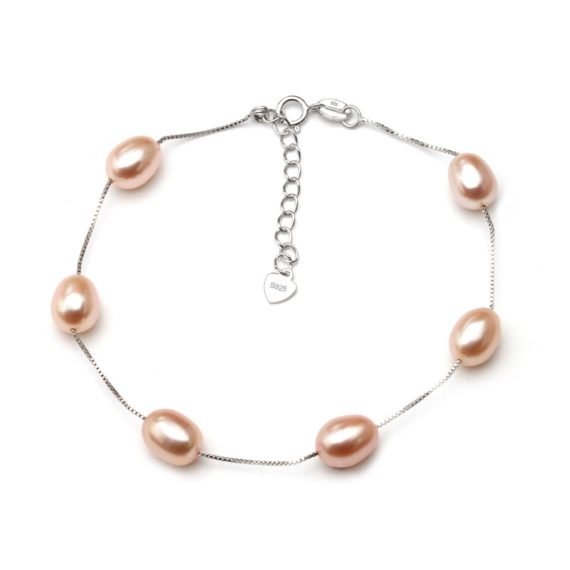 Real pearl bracelet silver for women,wedding fashion different colors natural pearl charm bracelet jewelry