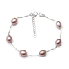 Real pearl bracelet silver for women,wedding fashion different colors natural pearl charm bracelet jewelry