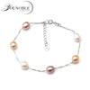 Real pearl bracelet silver for women,wedding fashion different colors natural pearl charm bracelet jewelry