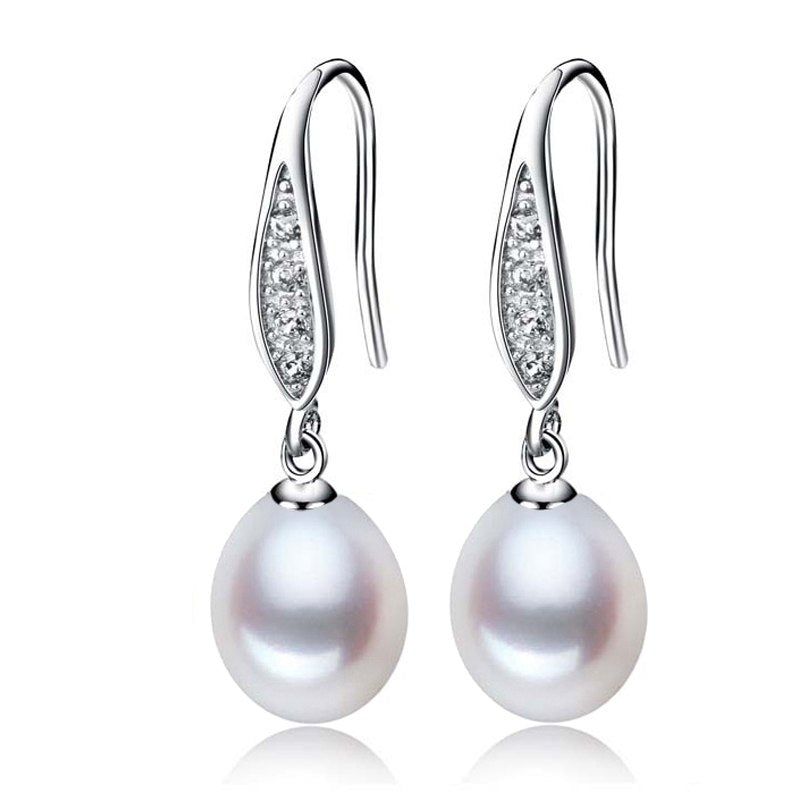 Real pearl earrings for women,925 silver earrings jewelry girls trendy wedding earrings gr natural pearl earring