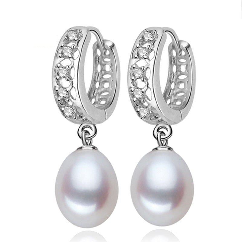Real pearl earrings for women,925 sterling silver pearl earrings fine white pearl earrings jewelry brincos perolas