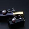 Real natural black pearl earrings for women,beautiful 925 silver party earrings with pearls