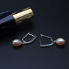 Real natural black pearl earrings for women,beautiful 925 silver party earrings with pearls