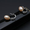 Real natural pearl earrings for women,cute bridal party girl gift 925 silver black pearl earring