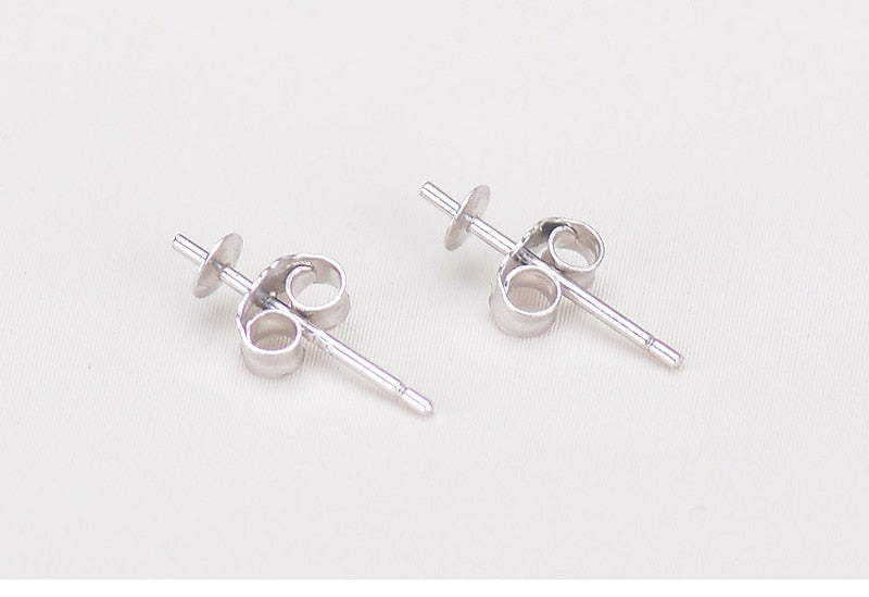 Real natural pearl stud earrings accessory,  925 sterling silver earring jewelry