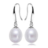 Real natural pearl earrings for women 925 silver white pearl drop earring